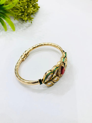 Ruby Drop Kundan Bracelet